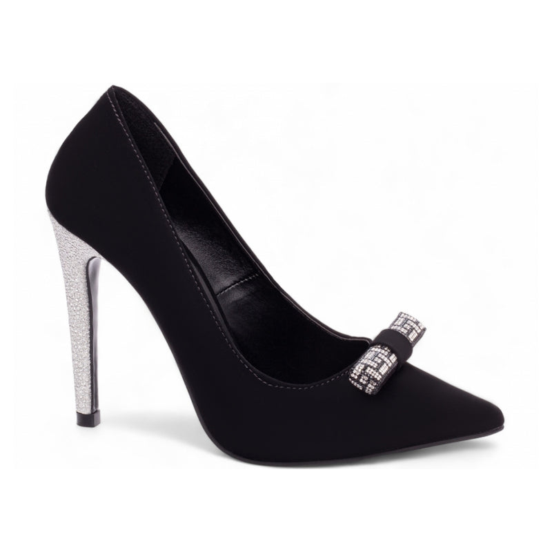 Sapato Scarpin Salto 12 Nobuck Preto Ref.: 80013A