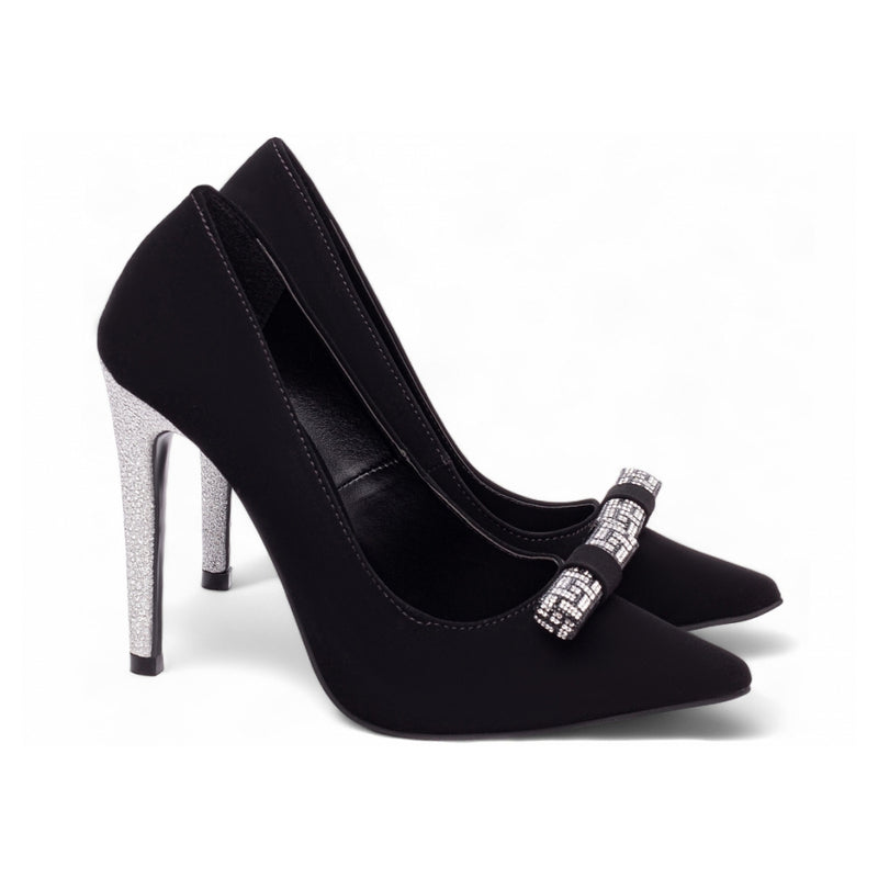 Sapato Scarpin Salto 12 Nobuck Preto Ref.: 80013A