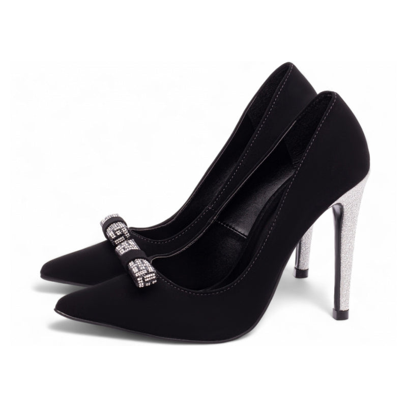 Sapato Scarpin Salto 12 Nobuck Preto Ref.: 80013A